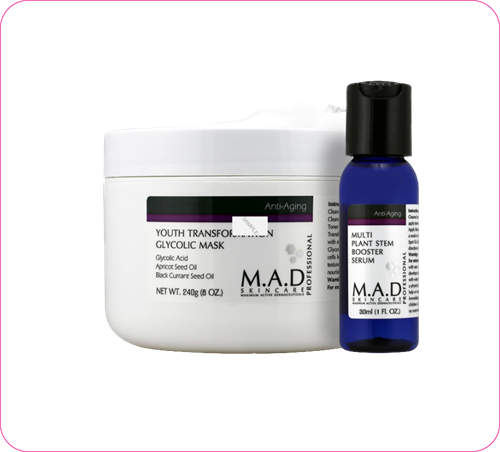 Омолаживающая маска с гликолевой кислотой + сыворотка-бустер с меристемальными растительными клетками pH 3.4 377796966982